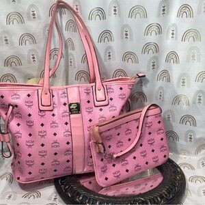 MCM Pink Tote and Pouch Set